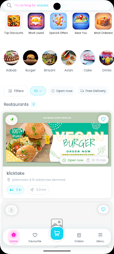 Klicktake app screen